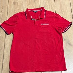 Ben Sherman Vibrant Red Polo with Navy Trim